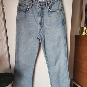 AGOLDE Pinch Waist High Rise Straight Leg Jeans Size 27 Light Wash 90s Rigid